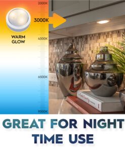 Brilliant Evolution Tap Light Push Lights 6pk w/Batteries + Remote, LED Stick On Lights Under Cabinets Battery Puck Lights with Remote - Under Counter Lighting Wireless Closet Kitchen Night Lights 6 pack (18 batteries included) 37 817SvRrNyLL