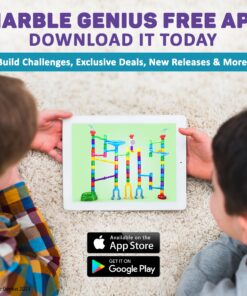 Marble Genius Marble Run (130 Complete Pieces) Maze Track or Board Games for Kids 8-12, for Adults, Teens, and Toddlers, (80 Translucent Marbulous Pieces + 50 Glass-Marble Set), Starter Set 2.) Starter Set - 130 Complete Pieces 23 817TMlcK2yL