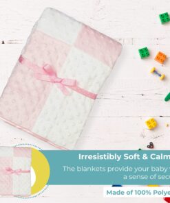 Spasilk Minky Raised Dot Baby Blanket with Satin Trim — Double Layer Blanker for Baby Girls, Baby Boys 30" x 40" Pink 18 817UGnJc3RS