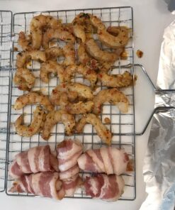 AIGMM Portable Stainless Steel BBQ Barbecue Grilling Basket for Fish ,Vegetables , Steak ,Shrimp, Chops and Many Other Food .Great and Useful BBQ Tool. Deep 42 817UkNpiZL