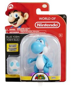 World of Nintendo Light Blue Yoshi with Egg Action Figure, 4" 5 817W3bt9qSL