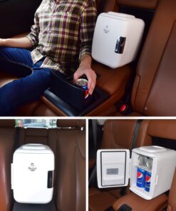 Cooluli Mini Fridge for Bedroom - Car, Office Desk & Dorm Room - Portable 4L/6 Can Electric Plug In Cooler & Warmer for Food, Drinks, Skincare Beauty & Makeup - 12v AC/DC & Exclusive USB Option, Blue 42 817WeMJ3KaL