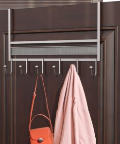 Deco Brothers Over The Door Hook Organizer with 6 Hooks, Silver 26 817ZowpR8sL