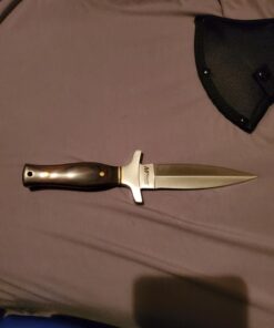 MTech USA – Fixed Blade Knife – Satin Finish Stainless Steel Blade, Brown Wood Handle with Stainless Steel Bolster, Includes Nylon Sheath - Hunting, Camping, Survival, Tactical – MT-20-03 53 817aAWIaF3L