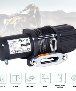 Alternative view of AC-DK 4500 lb. Electric Synthetic Rope ATV/UTV Winch Kits, DC 12V Wireless Winch for Towing Off Road Trailer Winch with Wireless Remote Control, Winch Mounting Bracket, Winch Rope Stopper 4500lb Winch with Synthetic Rope