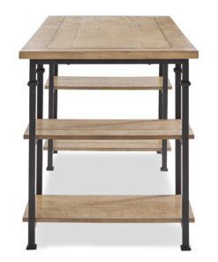 HOMELEGANCE Factory Metal Frame Writing Desk, Rustic Brown 24 817dLI5h9L