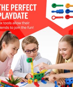 Brickyard Building Blocks STEM Toys - Educational Building Toys for Kids Ages 4-8 with 163 Pieces, Tools, Design Guide and Toy Storage Box, Gift for Boys & Girls 163 Piece 32 817g4jKbrIL