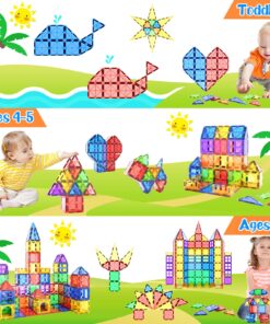 Magnetic Tiles Kids Toys STEM Magnet Toys for Toddler Magnetic Blocks Building Toys Preschool Learning Sensory Montessori Toys for 3+ Year Old Boys and Girls, Safe Creativity Toddler Kids Toys 20 817gdsoX HL