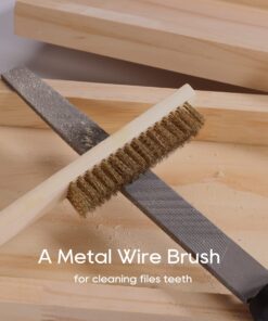 REXBETI 25Pcs Metal File Set, Premium Grade T12 Drop Forged Alloy Steel, Flat/Triangle/Half-round/Round Large File and 12pcs Needle Files with Carry Case, 6pcs Sandpaper, a brush,a pair working gloves 33 817gy3 kASL