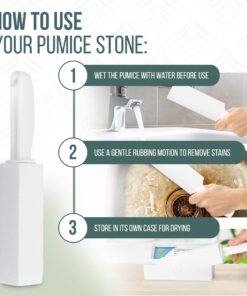 Powerstone Pumice Stone Toilet Bowl Cleaner with Handle (1-pack) - A Solution for Hard Water Stains on Toilets, Grills, Tiles, Grout & Pools Pack of 1 32 817hQu9mZLL