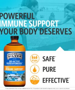 Sovereign Silver Bio-Active Silver Hydrosol for Immune Support - Colloidal Silver Liquid -10 ppm, 32oz (946mL) - Economy Size 32 Fl Oz (Pack of 1) Standard Packaging 20 817iR3r4BoL