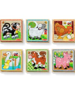 Melissa & Doug Farm Wooden Cube Puzzle With Storage Tray - 6 Puzzles in 1 (16 pcs) - Toddler Animal Puzzle -FSC-Certified Materials, 8.25 x 8.2 x 2.25 21 817kRxPwVAL