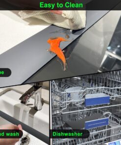 Silicone Stove Counter Gap Cover / Filler by Kindga 25" Long, Sealing Spills Between Kitchen Appliances Washing Machine and Stovetop, Set of 2 (Black) 25" Black 27 817kpk2VfL