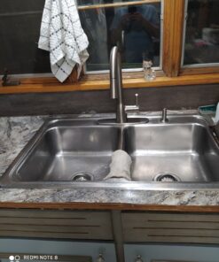 Moen Adler 87233SRS Spot Resist Stainless Zinc Pull Down Kitchen Faucet with Power Clean, Button, and Retractable Wand, ADA Compliant, Classic Style, Fashion-forward, Built to Last Standard 35 817n9GWqacL