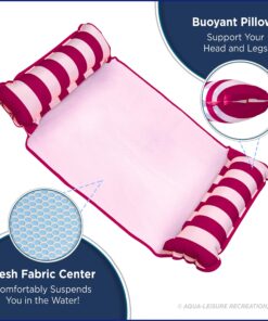 Aqua Original 4-in-1 Monterey Hammock Pool Float & Water Hammock – Multi-Purpose, Inflatable Pool Floats for Adults – Patented Thick, Non-Stick PVC Material Burgundy – Hammock 20 817nezEurBL