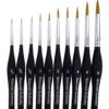 Best Professional Siberian Kolinsky Sable Detail Paint Brush, Value Set of 10, Miniature Brushes Will Keep a Fine Point and Spring, for Watercolor, Oil, Acrylic, Nail Art & Models 17 817pyEa8JbL