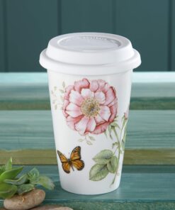Lenox 837583 Butterfly Meadow Thermal Travel Mug, Multicolor, 1 Count (Pack of 1) 32 817qVbURGCL