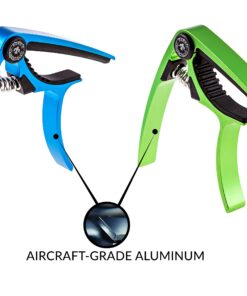 Guitar Capo (2 Pack) for Guitars, Ukulele, Banjo, Mandolin, Bass - Made of Ultra Lightweight Aluminum Metal (1.2 oz!) for 6 & 12 String Instruments - Nordic Essentials (Green+Blue) Green + Blue 15 817quPzYLNL 2