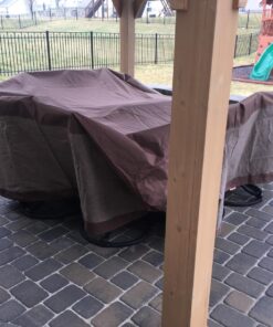 Duck Covers Ultimate Waterproof Square Patio Table & Chair Set Cover, 90 Inch 92"W x 92"D x 32"H 48 817rH7quoL 1