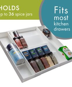 Dial Industries Expand-A-Drawer Spice Tray, White 18 817u0lNbYL