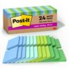 Post-it Super Sticky Recycled Notes, 3x3 in, 24 Pads, 2x the Sticking Power, Poptimistic, Bright Colors, 30% Recycled Paper (654-24SST-CP) 21 817uli5bMtL