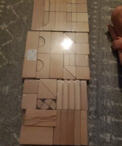 KidKraft 60-Piece Wooden Cutout Shapes Block Building Architectural Set - Natural 45 817v3nwqbcL