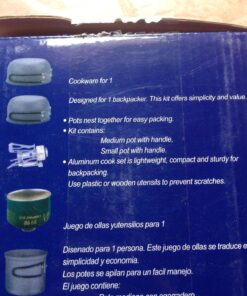 G4Free 2/4/13 PCS Camping Cookware Mess Kit Hiking Backpacking Picnic Cooking Bowl Non Stick Pot Knife Spoon Set Green 4 Pcs 50 817vHmgxNKL