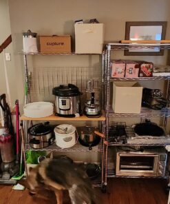 Amazon Basics 5-Shelf Medium Adjustable, Heavy Duty Storage Shelving Unit on 4'' Wheel Casters, Metal Organizer Wire Rack, Chrome, 30" L x 14" W x 64.8" H With Wheels 37 817vfQ8QJcL