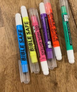 U.S. Office Supply Bible Safe Gel Highlighters, 6 Pack Set - 6 Different Bright Neon Fluorescent Highlight Colors Yellow, Orange, Pink, Purple, Green, Blue - Won't Bleed, Fade or Smear - Study Guide Multicolor (Pack of 6) 34 817wu9y08KL