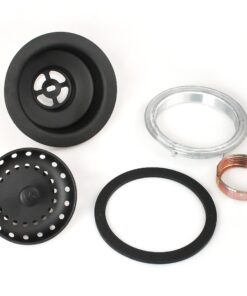 Plumb Pak K5414BLK Keeney Stainless Steel Kitchen Sink Strainer with Fixed Post Basket, Fits Standard 3-1/2-Inch Openings, 3-1/2 In. to 4 In, Black 27 817x ifKV L