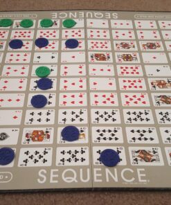SEQUENCE- Original SEQUENCE Game with Folding Board, Cards and Chips by Jax ( Packaging may Vary ) White, 10.3" x 8.1" x 2.31" Multicolor 47 817yyK7xPRL 1