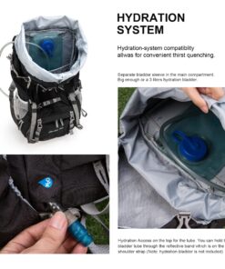 MOUNTAINTOP 80L Internal Frame Hiking Backpack for Man & Women Backpacking with Rain Cover Black-70l 21 8180QIAXAHL 2