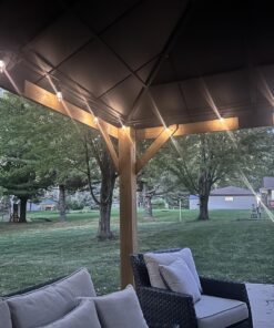 Brightech Ambience Pro Solar Powered Outdoor String Lights, 27 ftCommercial Grade Waterproof Patio Lights, 12 Edison Bulbs, Shatterproof LED Solar Christmas String Lights - 1W LED, Soft White 27 Feet 34 8180XDV2baL