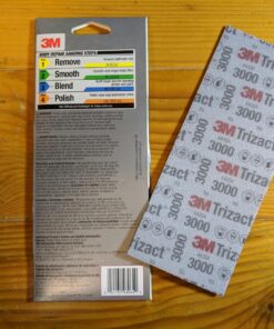 3M Trizact Performance Sandpaper, 03064, 3-2/3 in x 9 in, 3000 grit 3 2/3 in x 9 in 31 8181F8RVeqL