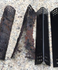 Hongso PPG371 (4-Pack) Porcelain Steel Heat Plate, Heat Shield, Heat Tent, Burner Cover, Vaporizor Bar Replacement for Grill Master 720-0697, 720-0737, Nexgrill 720-0830H, 720-0783E Gas Grill Models 4 19 8181bN4niL