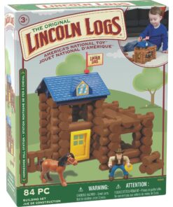 LINCOLN LOGS-Horseshoe Hill Station-83 Pieces-Real Wood Logs - Ages 3+ - Best Retro Building Gift Set for Boys/Girls – Creative Construction Engineering – Top Blocks Game Kit - Preschool Education Toy 28 81837ZLCCL