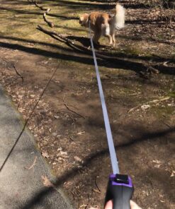 Hertzko Heavy Duty Retractable Dog Leash - Purple and Black, 16 Foot, Supports up to 110lbs - Ideal Retractable Dog Leashes for Small, Medium & Large Dogs, Heavy Duty Purple Dog Leash with Thick Rope for up to 110 LBS 28 8183uVdBYpL