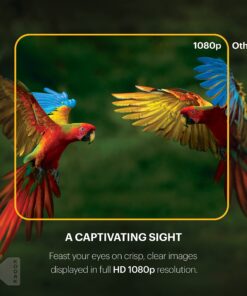 KODAK FLIK HD9 Smart Projector | Mini Black Portable Indoor & Outdoor Movie with Android TV Streaming Apps, Wi-Fi and Bluetooth, Built-In Speakers & Voice Remote | FHD 1080p for Screens Up to 120” 42 8185ZIHuz5L