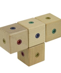 WIDU Magnetic Wooden Building Blocks, 4 Cube Pack 6 8185bnTeUdL