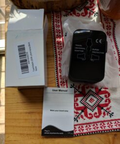 Travel Adapter, JOOMFEEN Worldwide All in One Universal Power Wall Charger AC Power Plug Adapter with Dual USB Charging Ports for USA EU UK AUS Cell Phone Laptop (Black) Black 60 8186CLt6BfL