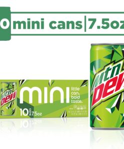Mountain Dew Soda, Mini Cans, 7.5 Fl Oz (Pack of 10) Mountain Dew Mini Can 7.5 Fl Oz Mini Cans (Pack of 10) 18 8186lvbQ45L