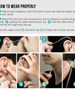 MEE audio M6 PRO In Ear Monitor Headphones for Musicians, 2nd Gen Model With Upgraded Sound, Memory Wire Earhooks & Replaceable Cables, Noise Isolating Professional Earbuds, 2 Cords Included (Black) In-Ear Monitors Black 24 8187RkoJsL 3