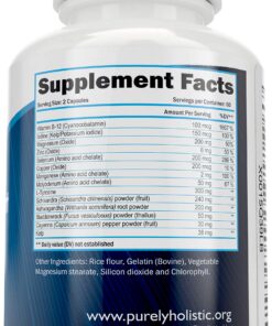 Purely Holistic Thyroid Support Supplement with Iodine - 120 Capsules - 2 Month Supply - with L-Tyrosine, B12, Magnesium, Ashwagandha, Kelp & More - Formulated for Women - Non GMO 29 81884hUc9GL
