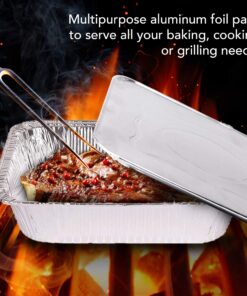 Foil Pans with Lids - 9x13 Aluminum Pans with Covers - 25 Foil Pans and 25 Foil Lids - Disposable Food Containers Great for Baking, Cooking, Heating, Storing, Prepping Food 25 Pack w/Lids 22 8188C5jQDgL