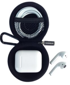 Alternative view of CASEBUDi Round Earbud and Phone Charger Storage Case with Carabiner | Black Ballistic Nylon