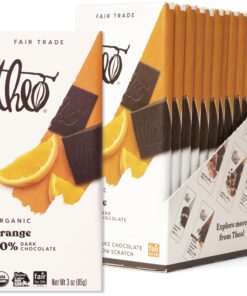 Theo Chocolate Organic Orange 70% Dark Chocolate Bar, 3 Ounce Bar, 12 Pack 3 Ounce (Pack of 12) 13 8189TCkJkvL