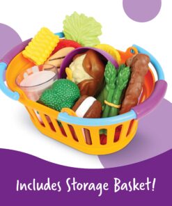 Learning Resources New Sprouts Dinner Food Basket - 18 Pieces, Ages 18+ Months Pretend Play Food for Toddlers, Preschool Learning Toys, Kitchen Play Toys for Kids 30 818AXpIM L