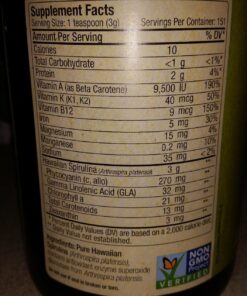 Nutrex Hawaii, Pure Hawaiian Spirulina Powder, Vegan, Supports Immune System, Heart, Cells and Energy, 16 Ounce 1 Pound (Pack of 1) 40 818AfJrtMPL