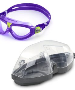 Aquasphere SEAL Kids (Ages 3+) Swim Goggles, Made in ITALY - Wide Vision, Comfort, E-Z Adjust, Anti Scratch & Fog, Leak Free Clear Lens / Violet 10 818BXLzlGqL
