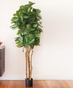 Nearly Natural 6ft Fiddle Leaf Fig Artificial Trees, 72in, Green 72 in 30 818CRS8NYrL